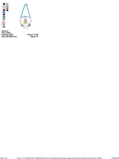 Gnomes Pencil Topper Set - ITH Project - Machine Embroidery Design