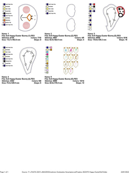 Happy Easter Bunny Ornament - ITH Project - Machine Embroidery Design