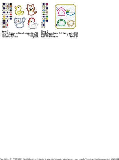Animals and their Homes Sensory Book - ITH Project - Machine Embroidery Design