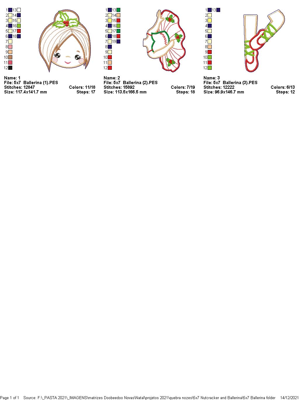 Nutcracker Ballerina Vase Ornament - ITH Project - Machine Embroidery Design