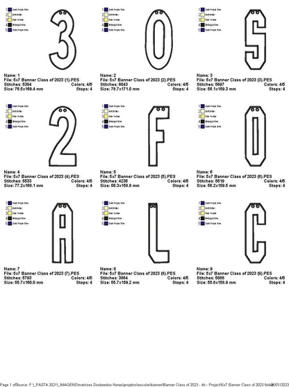 Banner Class of 2023 - ITH Project - Machine Embroidery Design