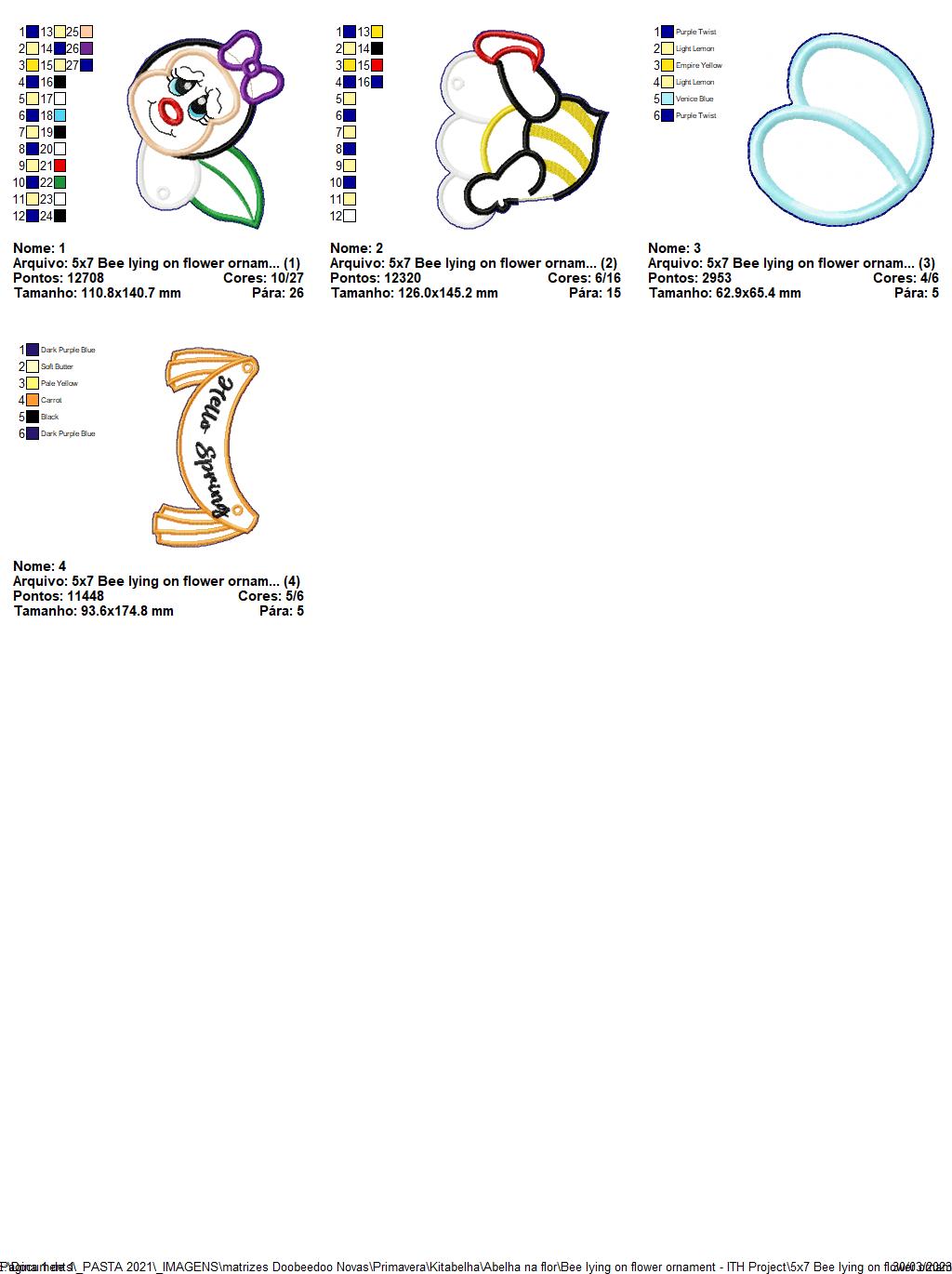 Bee Hello Spring - ITH Project - Machine Embroidery Design