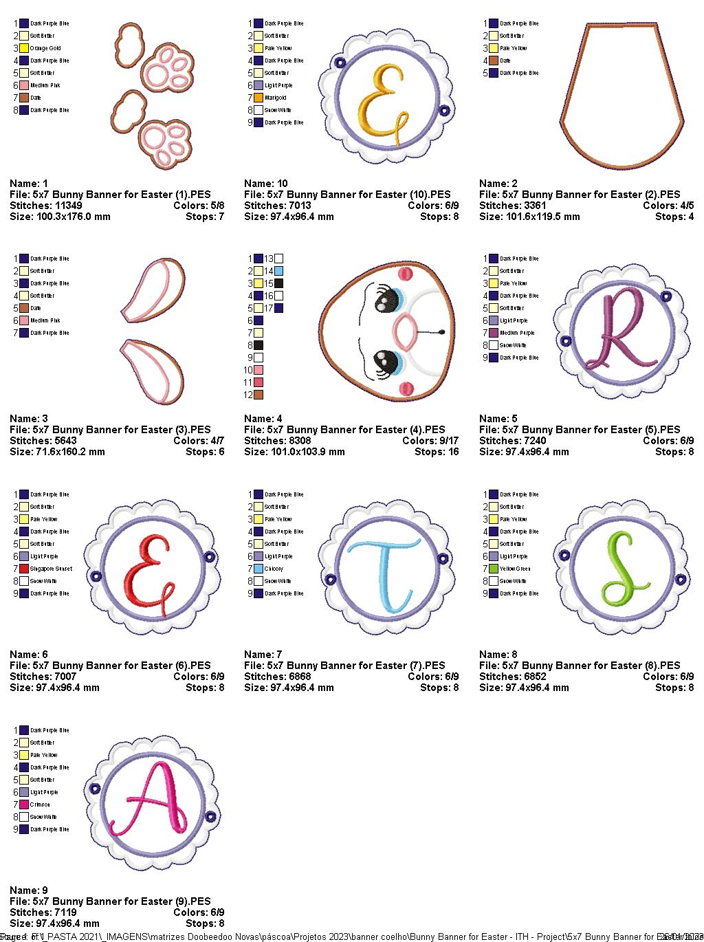 Bunny Banner for Easter - ITH Project - Machine Embroidery Design