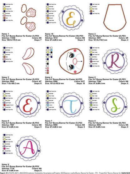 Bunny Banner for Easter - ITH Project - Machine Embroidery Design