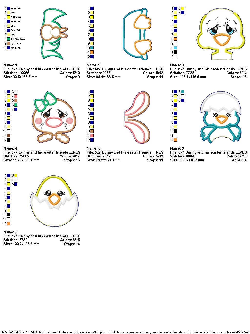 Bunny and his Easter Friends - ITH Project - Machine Embroidery Design