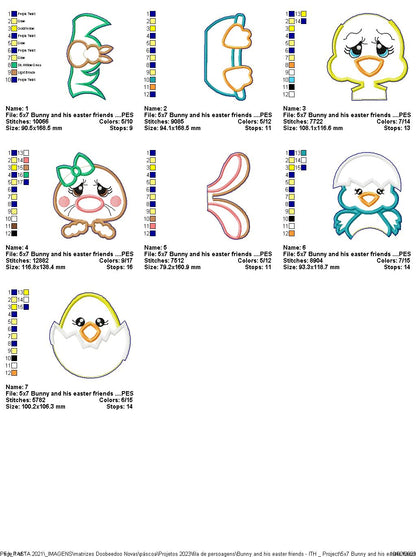 Bunny and his Easter Friends - ITH Project - Machine Embroidery Design