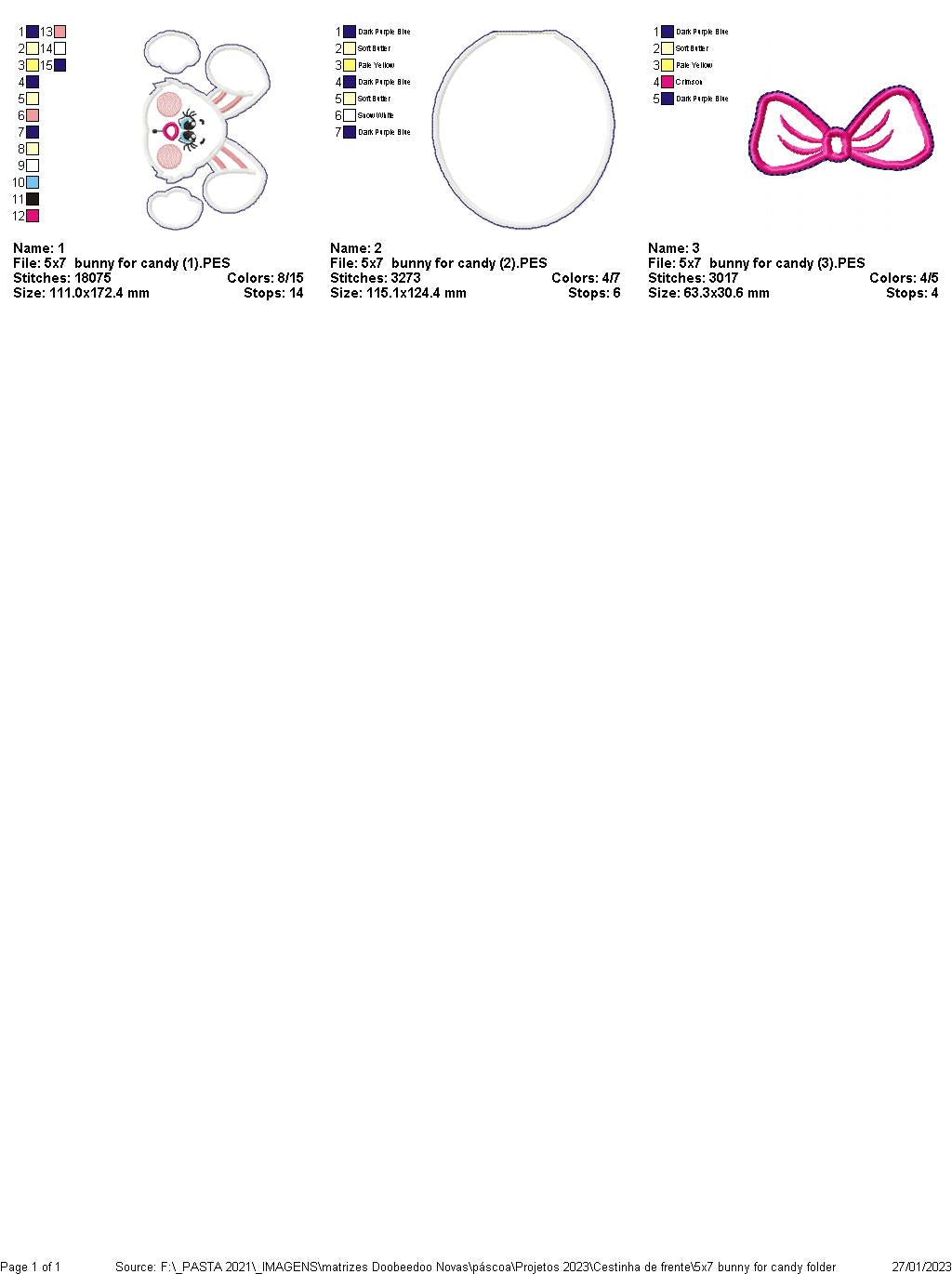 Bunny with Pocket - ITH Project - Machine Embroidery Design