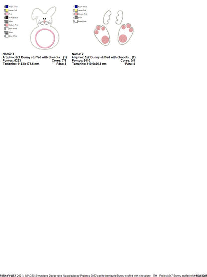 Bunny Stuffed Candy Holder - ITH Project - Machine Embroidery Design
