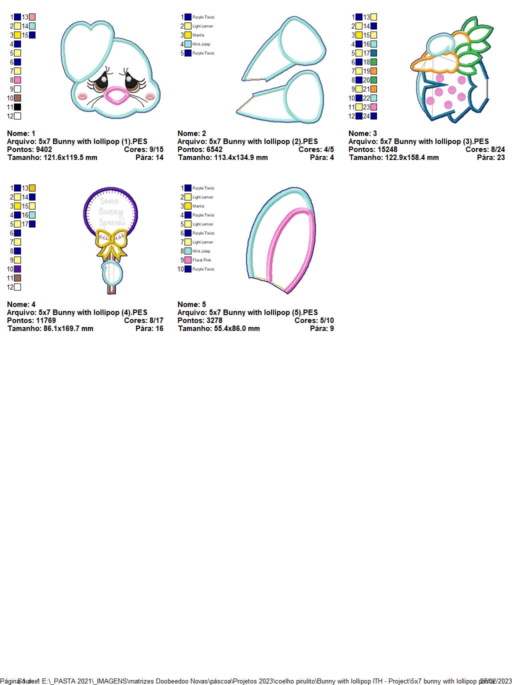 Bunny with Lollipop - ITH Project - Machine Embroidery Design