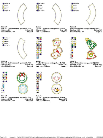 Christmas Elements Wreath Ornament - ITH Project - Machine Embroidery Design