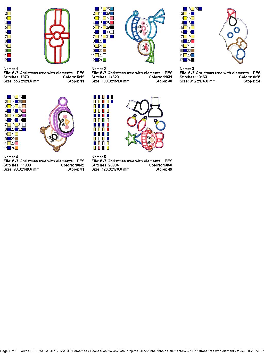 Christmas Tree with Elements - ITH Project - Machine Embroidery Design