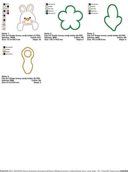 Easter Bunny Candy Holder - ITH Project - Machine Embroidery Design