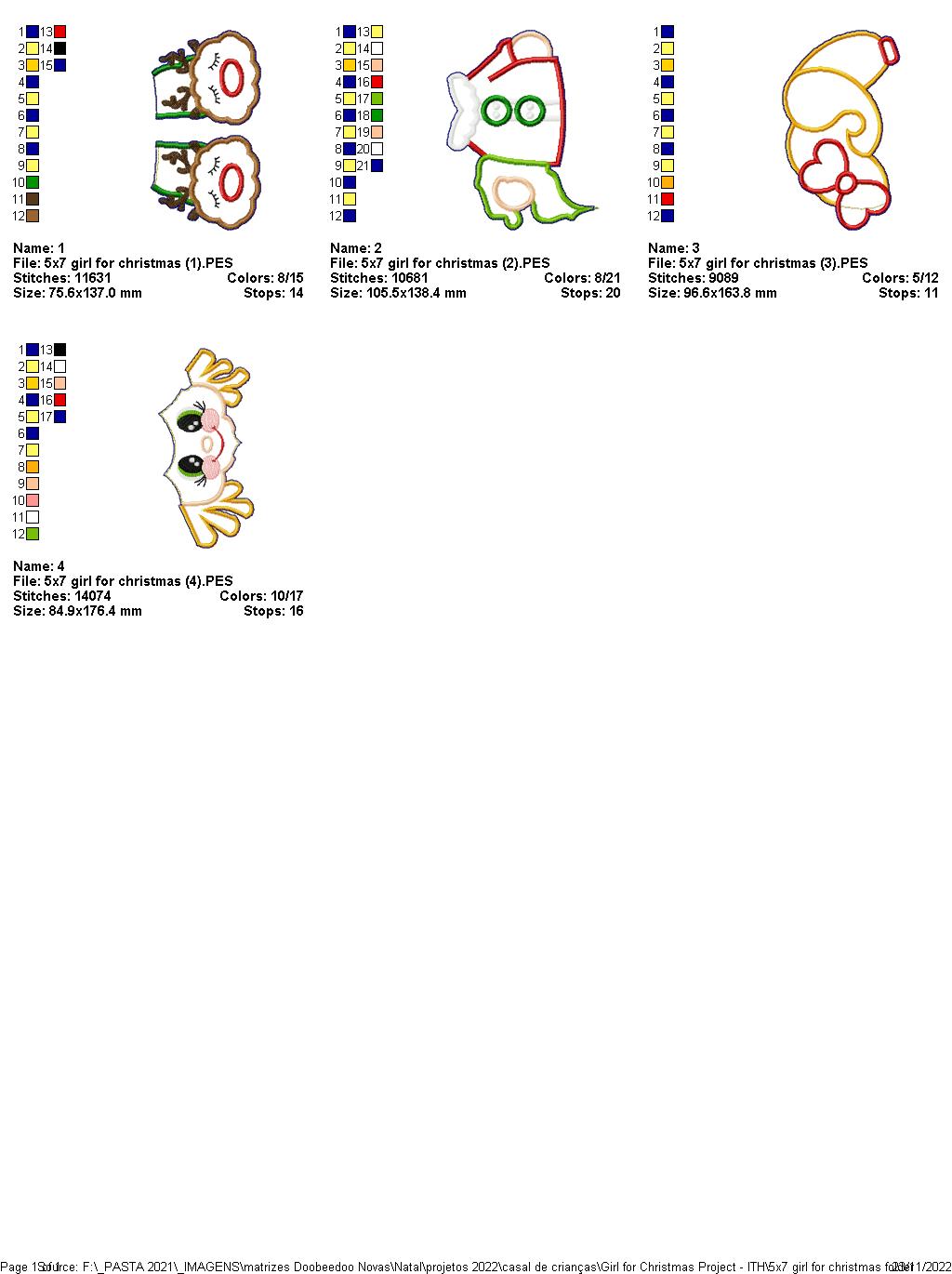 Beautiful Girl for Christmas - ITH Project - Machine Embroidery Design