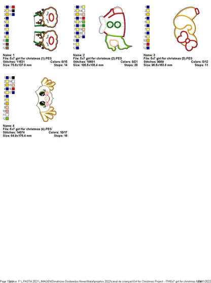 Beautiful Girl for Christmas - ITH Project - Machine Embroidery Design