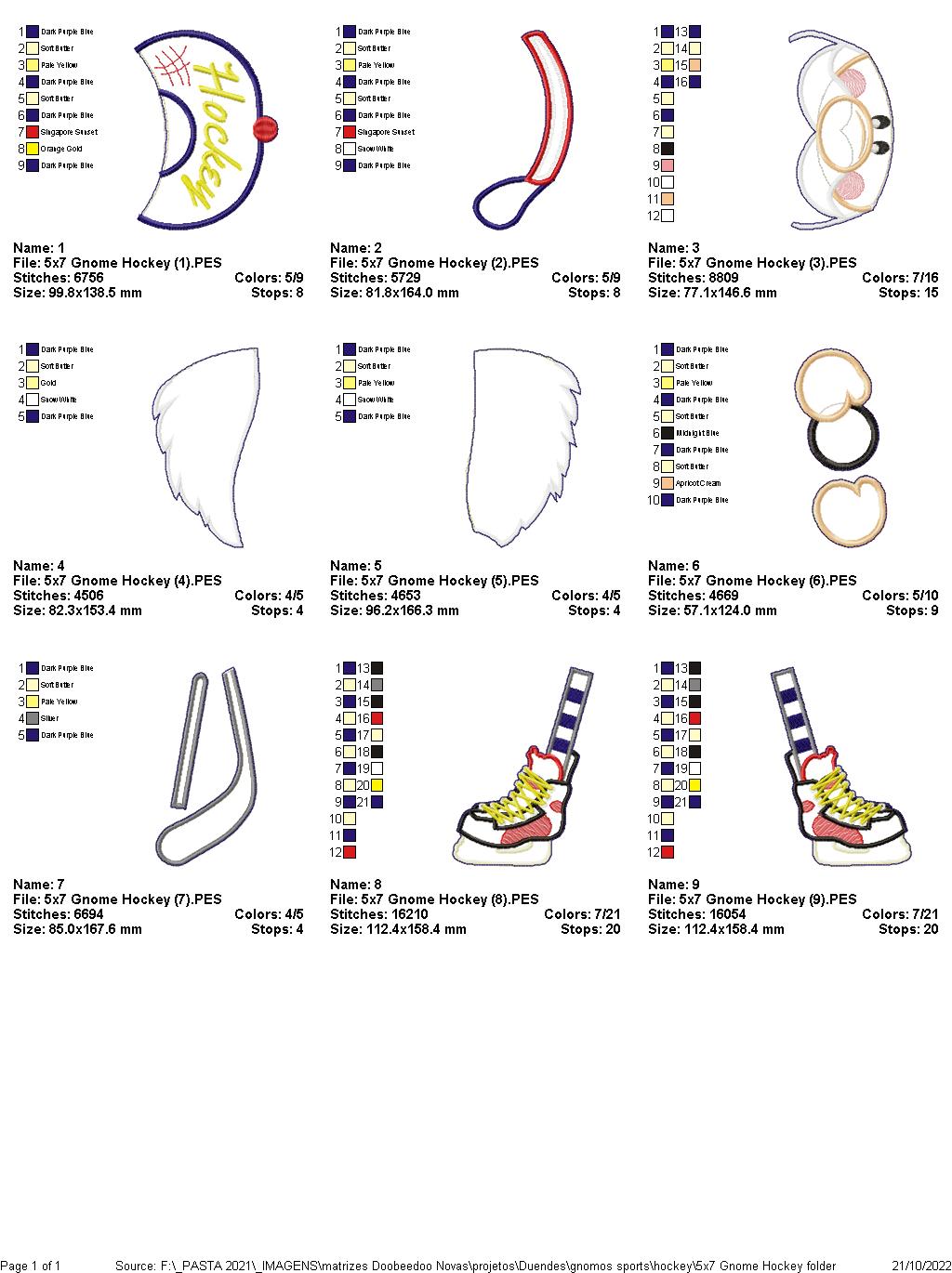 Hockey Gnome - ITH Project - Machine Embroidery Design