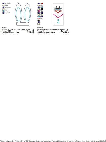 Happy Bunny Candy Bag 2 - ITH Project - Machine Embroidery Design