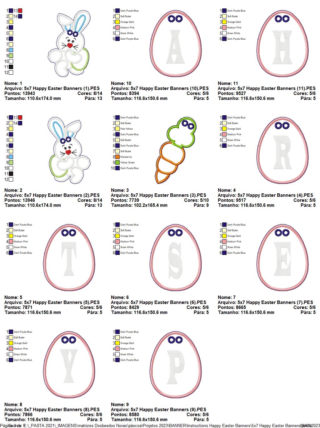 Happy Easter Banner - ITH Project - Machine Embroidery Design