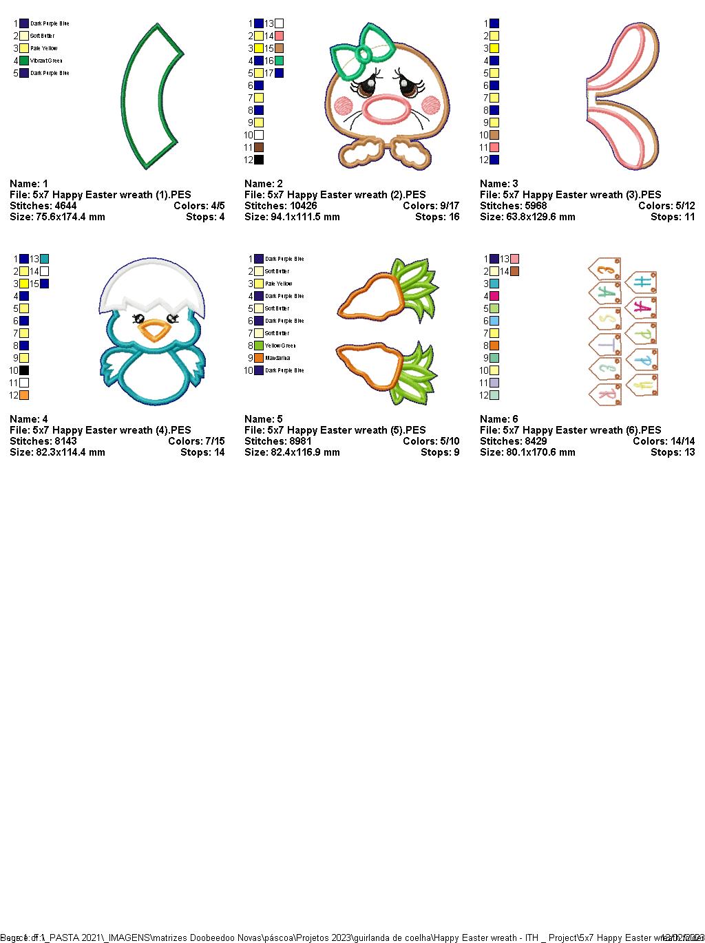 Happy Easter Wreath - ITH Project - Machine Embroidery Design