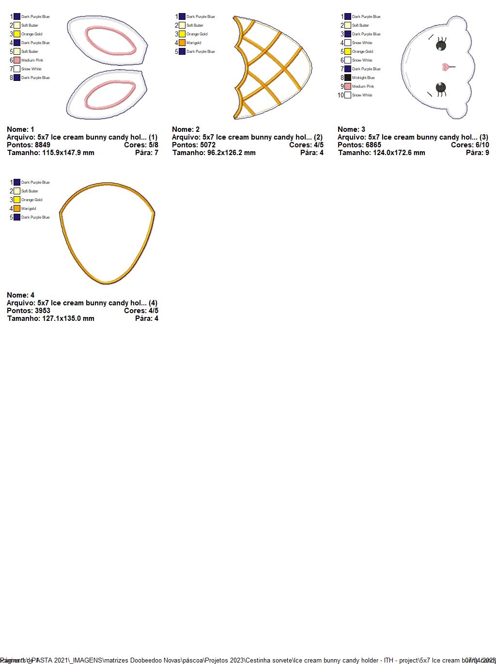 Ice Cream Bunny Candy Holder - ITH Project - Machine Embroidery Design