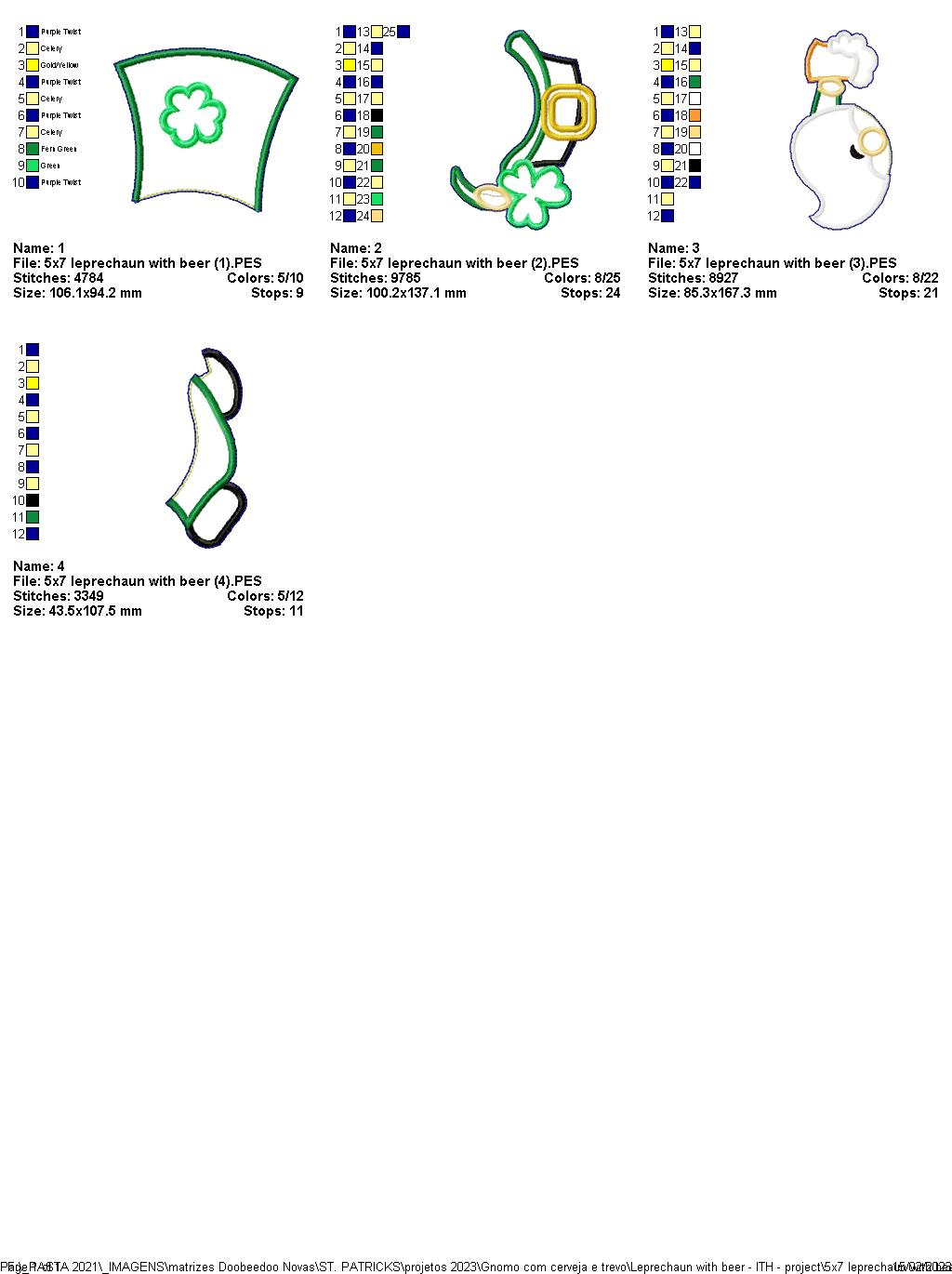 Leprechaun with Beer - ITH Project - Machine Embroidery Design