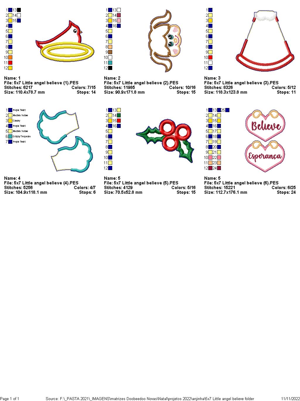 Little Angel Believe Ornament - ITH Project - Machine Embroidery Design