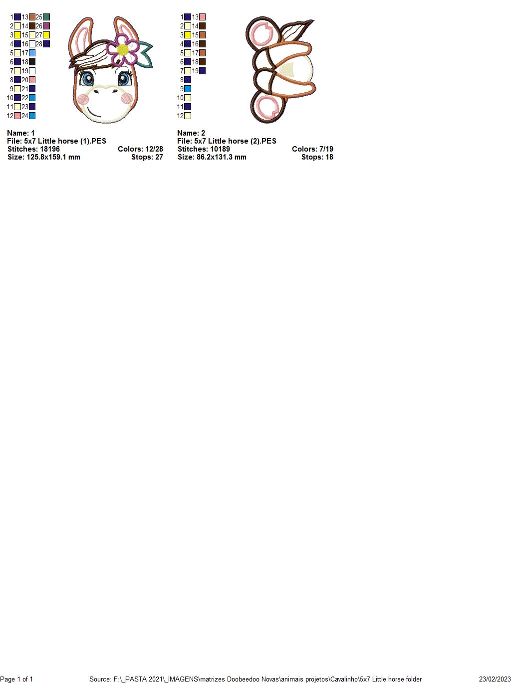 Little Donkey with Flower - ITH Project - Machine Embroidery Design