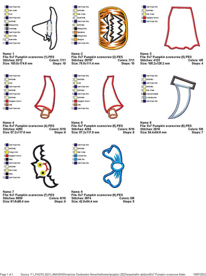 Pumpkin Scarecrow - ITH Project - Machine Embroidery Design