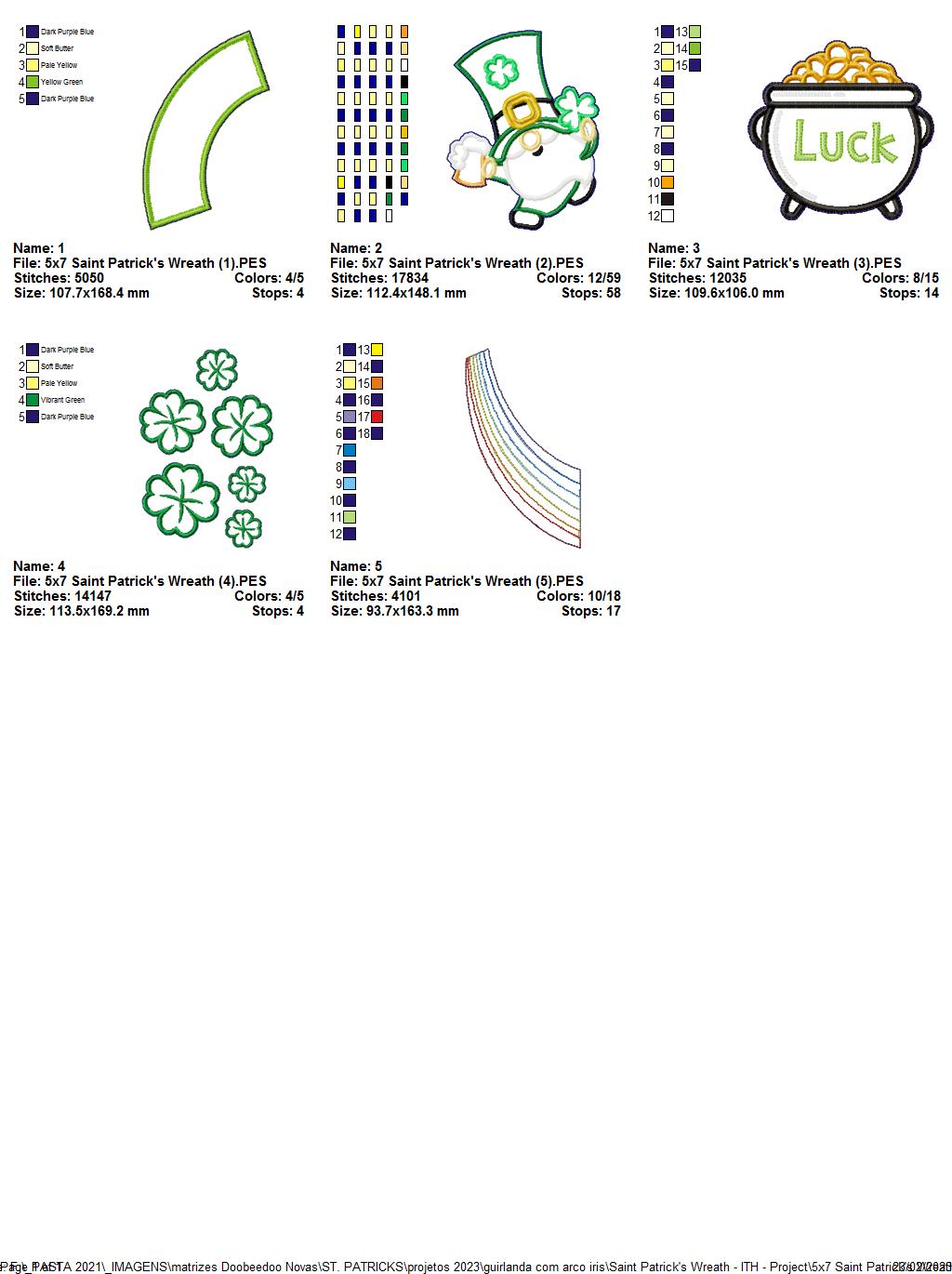 Saint Patrick's Wreath - ITH Project - Machine Embroidery Design