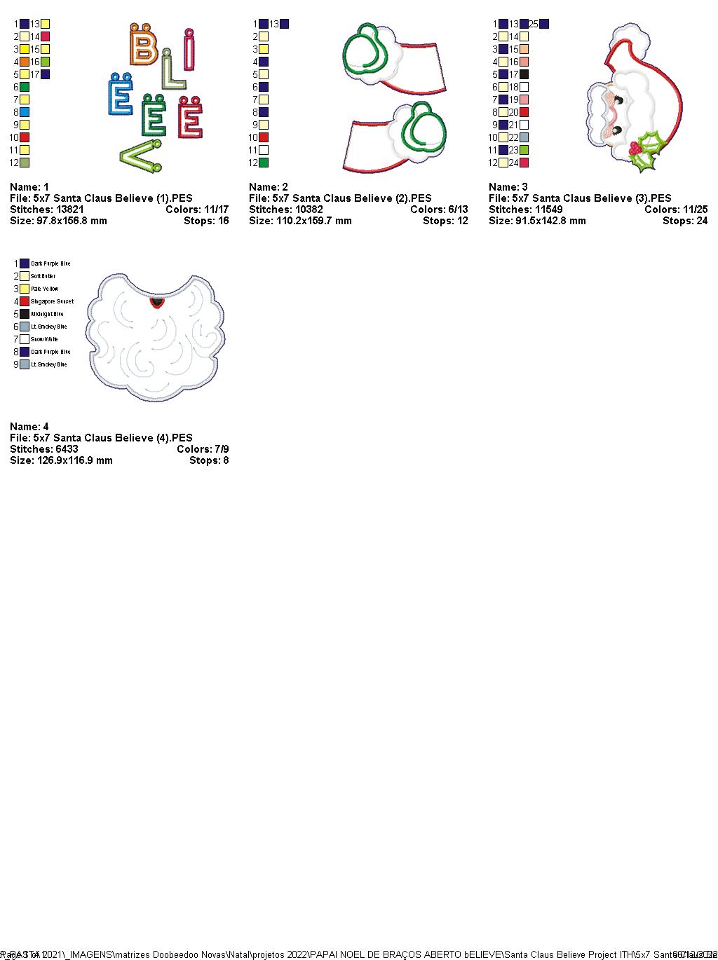 Santa Claus Believe - ITH Project - Machine Embroidery Design