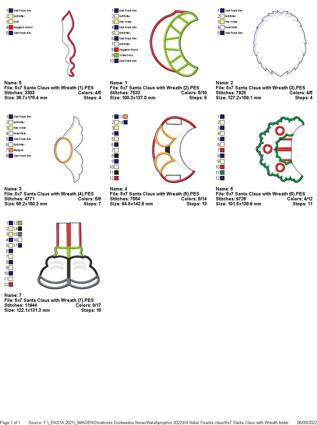 Santa Claus and Christmas Reindeer Set - ITH Project - Machine Embroidery Design