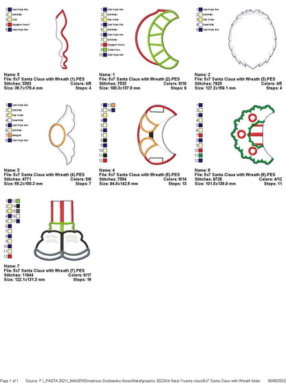 Santa Claus and Christmas Reindeer Set - ITH Project - Machine Embroidery Design