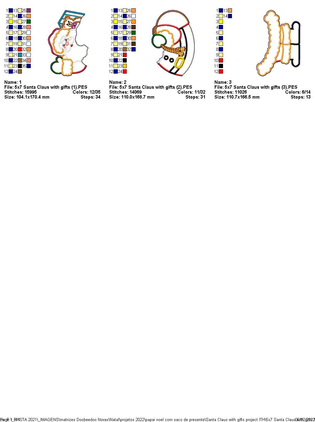 Santa Claus With Gifts - ITH Project - Machine Embroidery Design