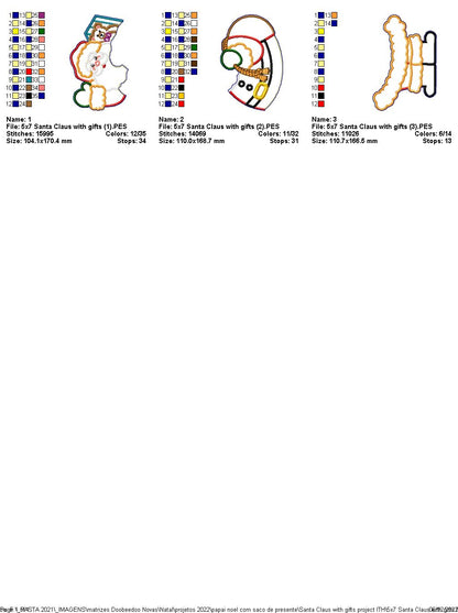 Santa Claus With Gifts - ITH Project - Machine Embroidery Design