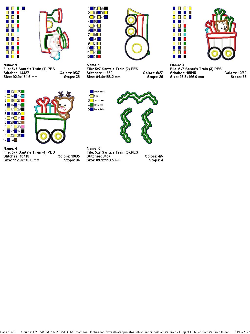 Santa's Train - ITH Project - Machine Embroidery Design