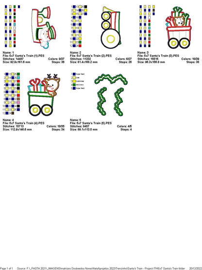 Santa's Train - ITH Project - Machine Embroidery Design
