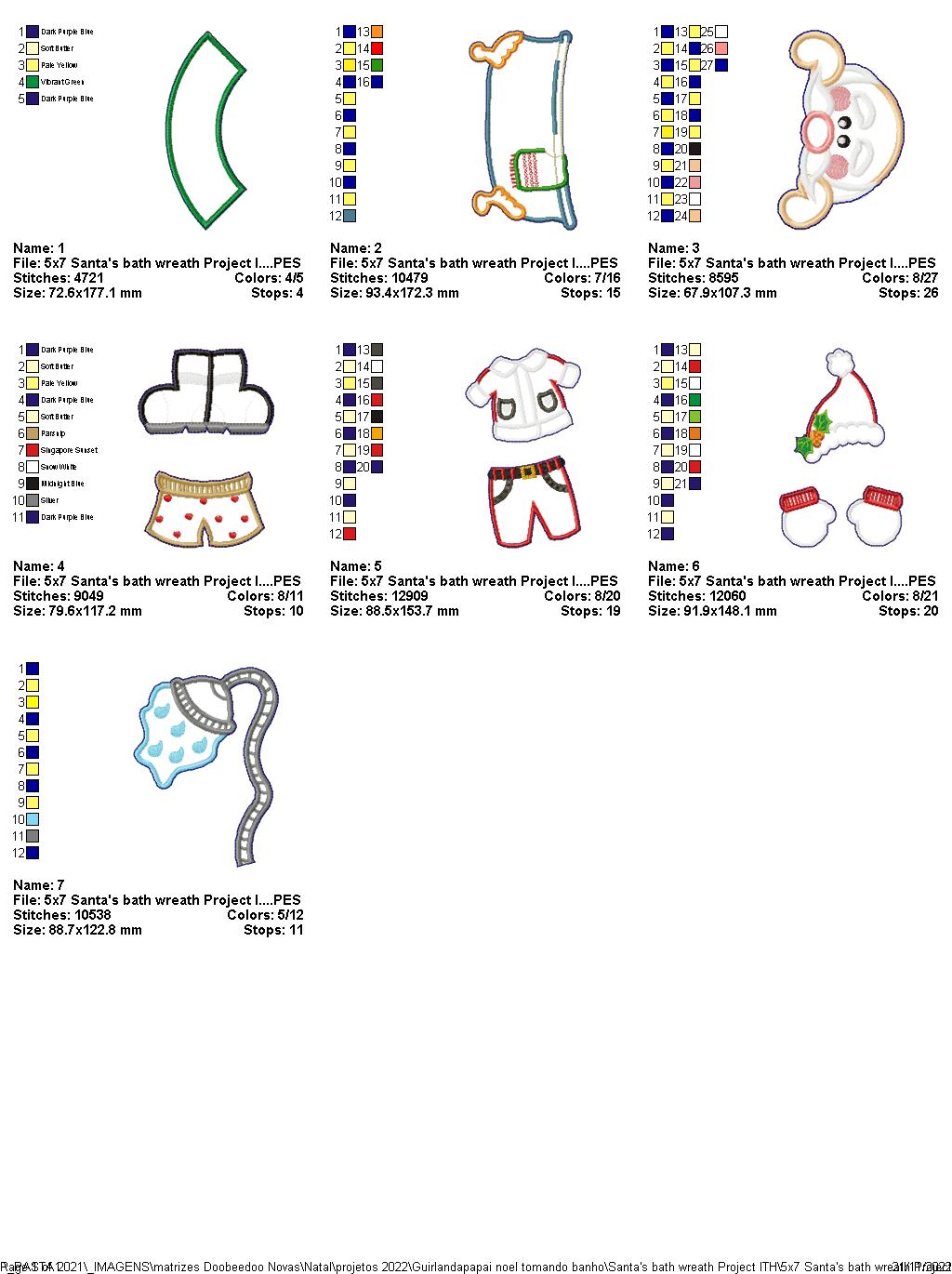 Santa's Bath Wreath - ITH Project - Machine Embroidery Design