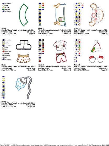 Santa's Bath Wreath - ITH Project - Machine Embroidery Design