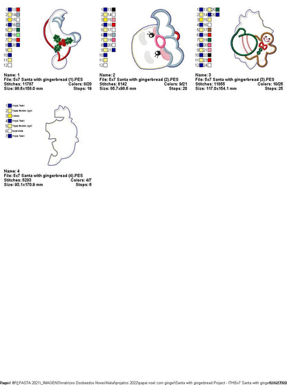 Santa Claus Holding a Gingerbread - ITH Project - Machine Embroidery Design