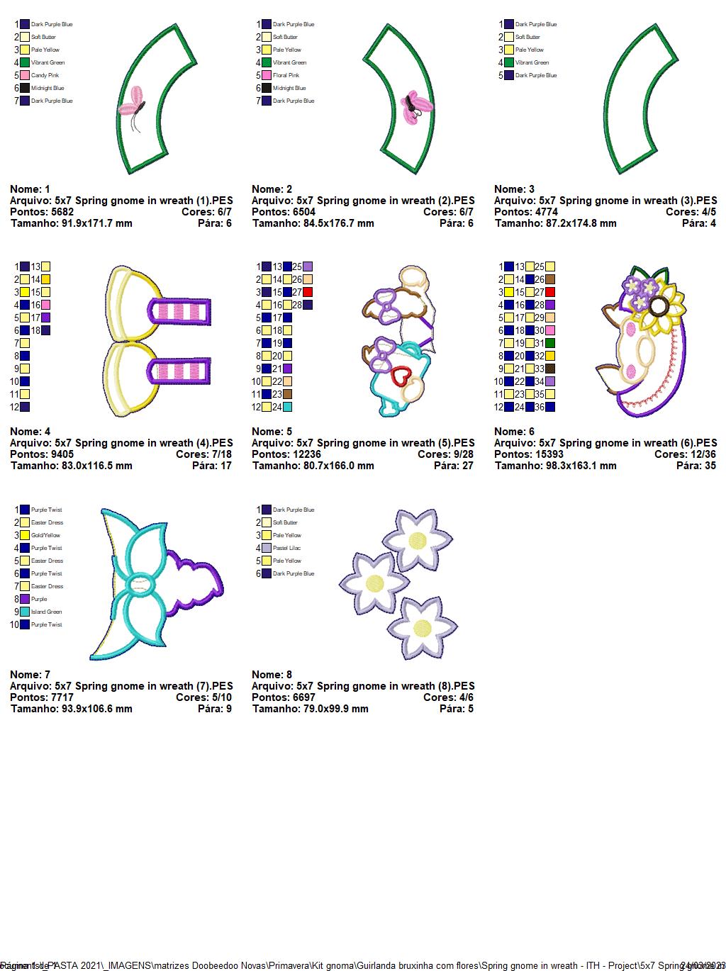 Spring Gnome Wreath - ITH Project - Machine Embroidery Design
