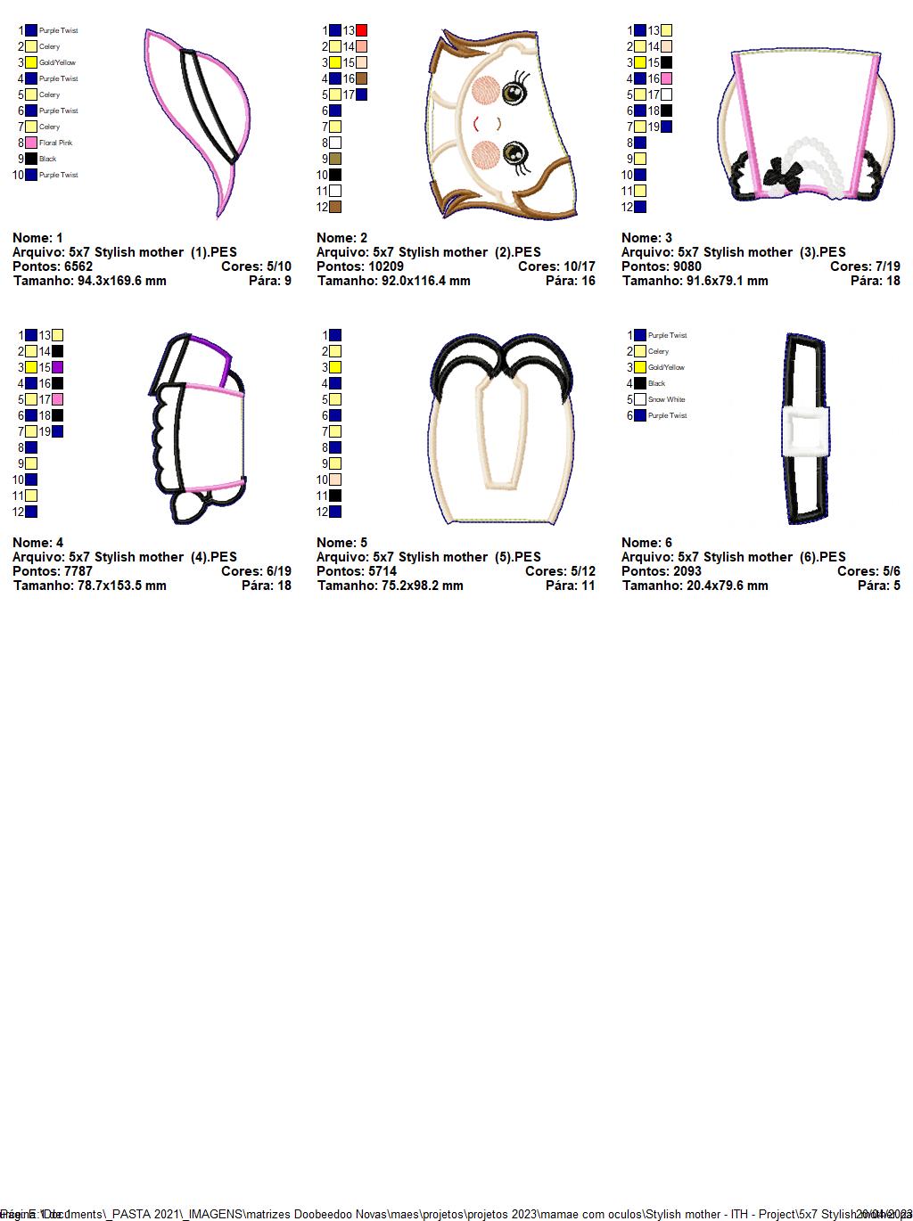 Stylish Mother Mothers Day Ornament - ITH Project - Machine Embroidery Design