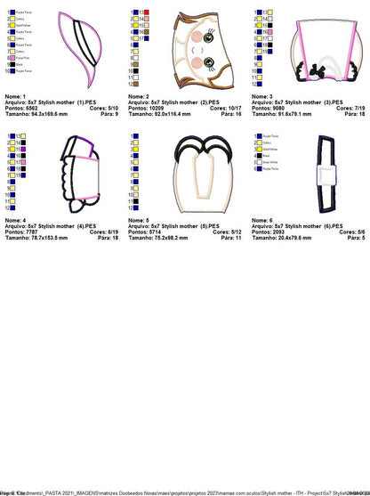 Stylish Mother Mothers Day Ornament - ITH Project - Machine Embroidery Design