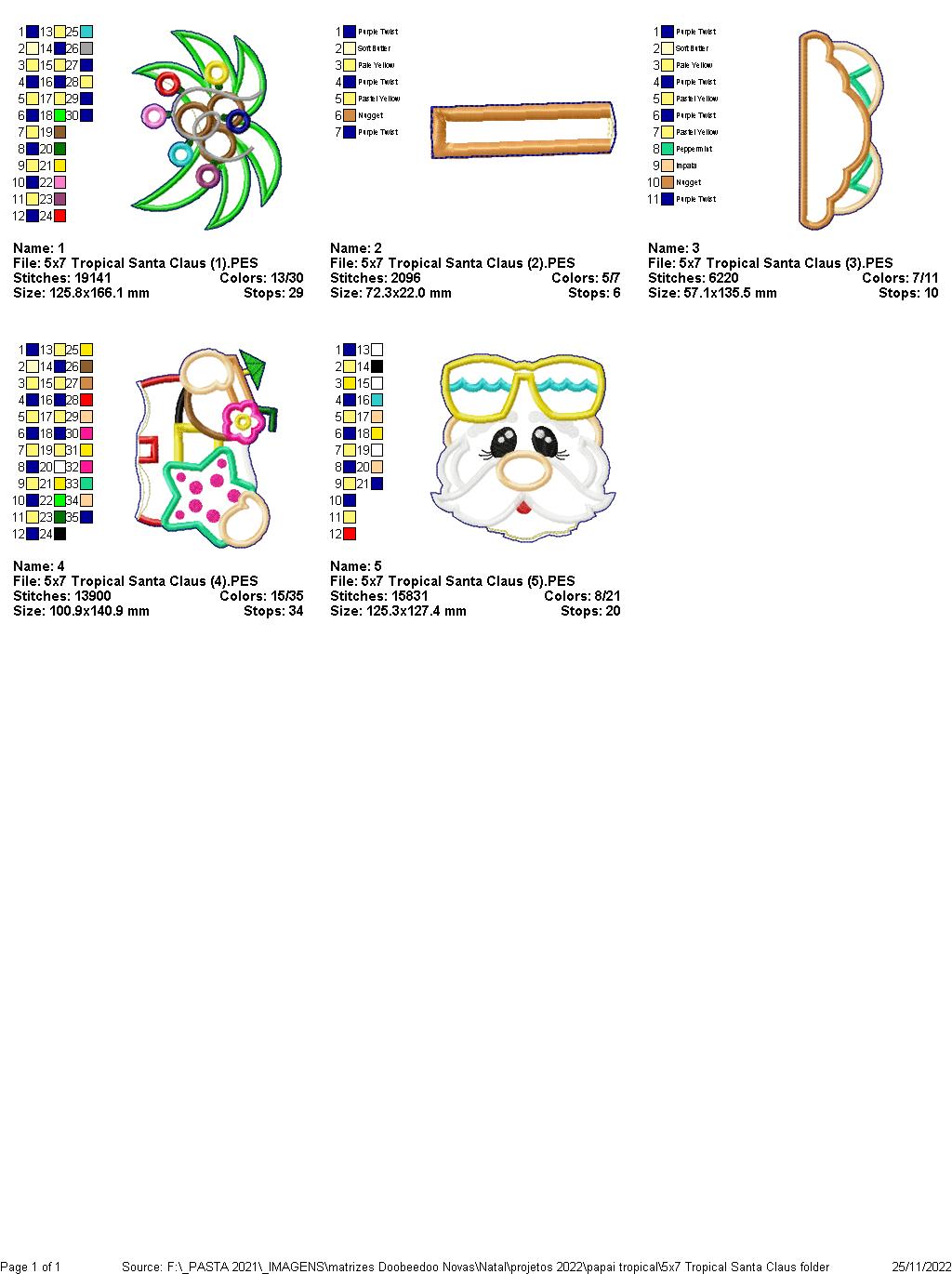 Tropical Santa Claus - ITH Project - Machine Embroidery Design