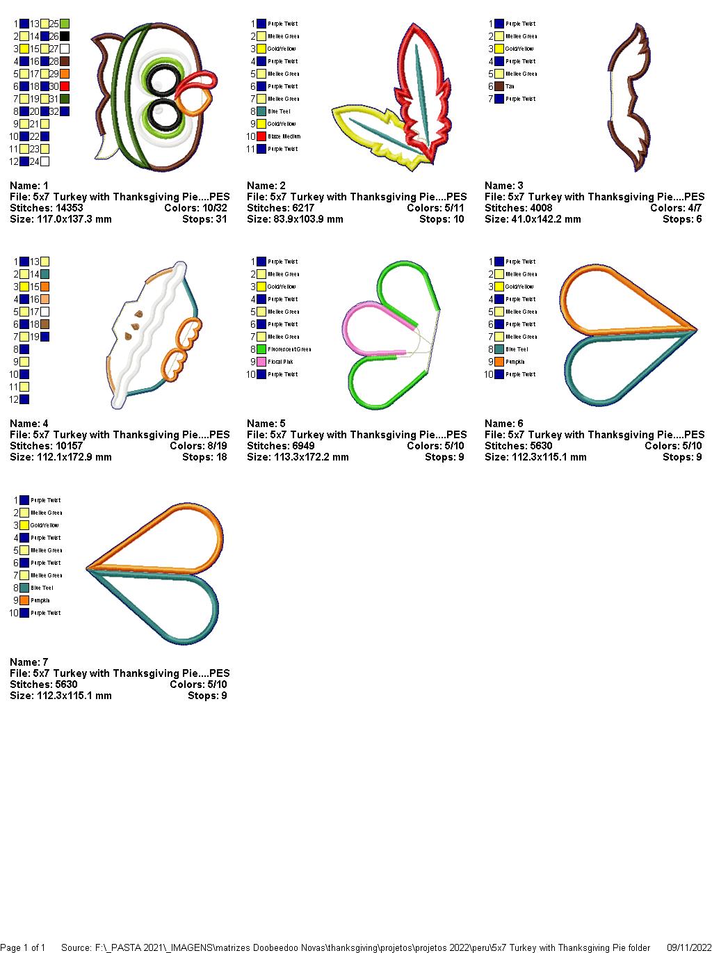 Thanksgiving Turkey Door Ornament - ITH Project - Machine Embroidery Design