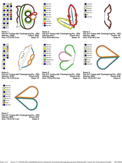 Thanksgiving Turkey Door Ornament - ITH Project - Machine Embroidery Design