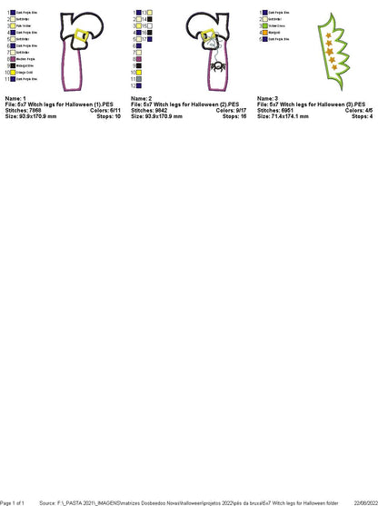 Witch Legs for Halloween - ITH Project - Machine Embroidery Design