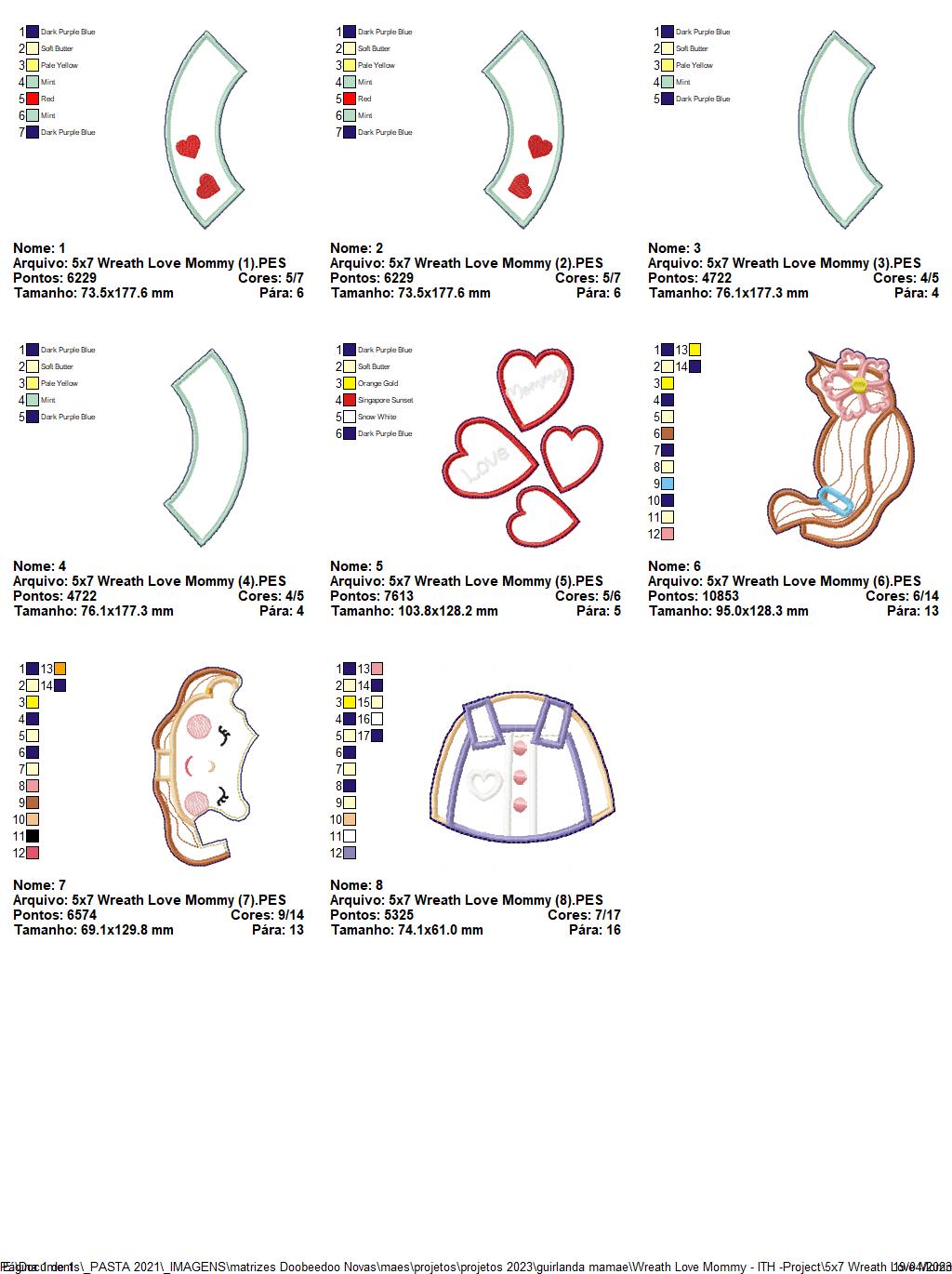 Wreath Love Mommy Mothers Day Ornament - ITH Project - Machine Embroidery Design