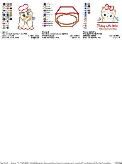 Owl Set of 3 Designs - ITH Project - Machine Embroidery Design