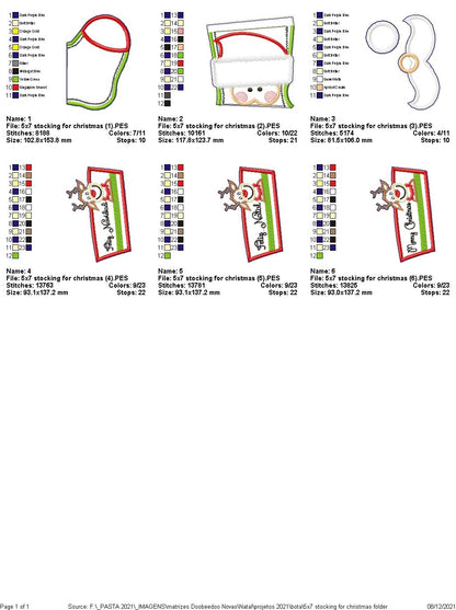 Christmas Stocking Door Ornament - ITH Project - Machine Embroidery Design