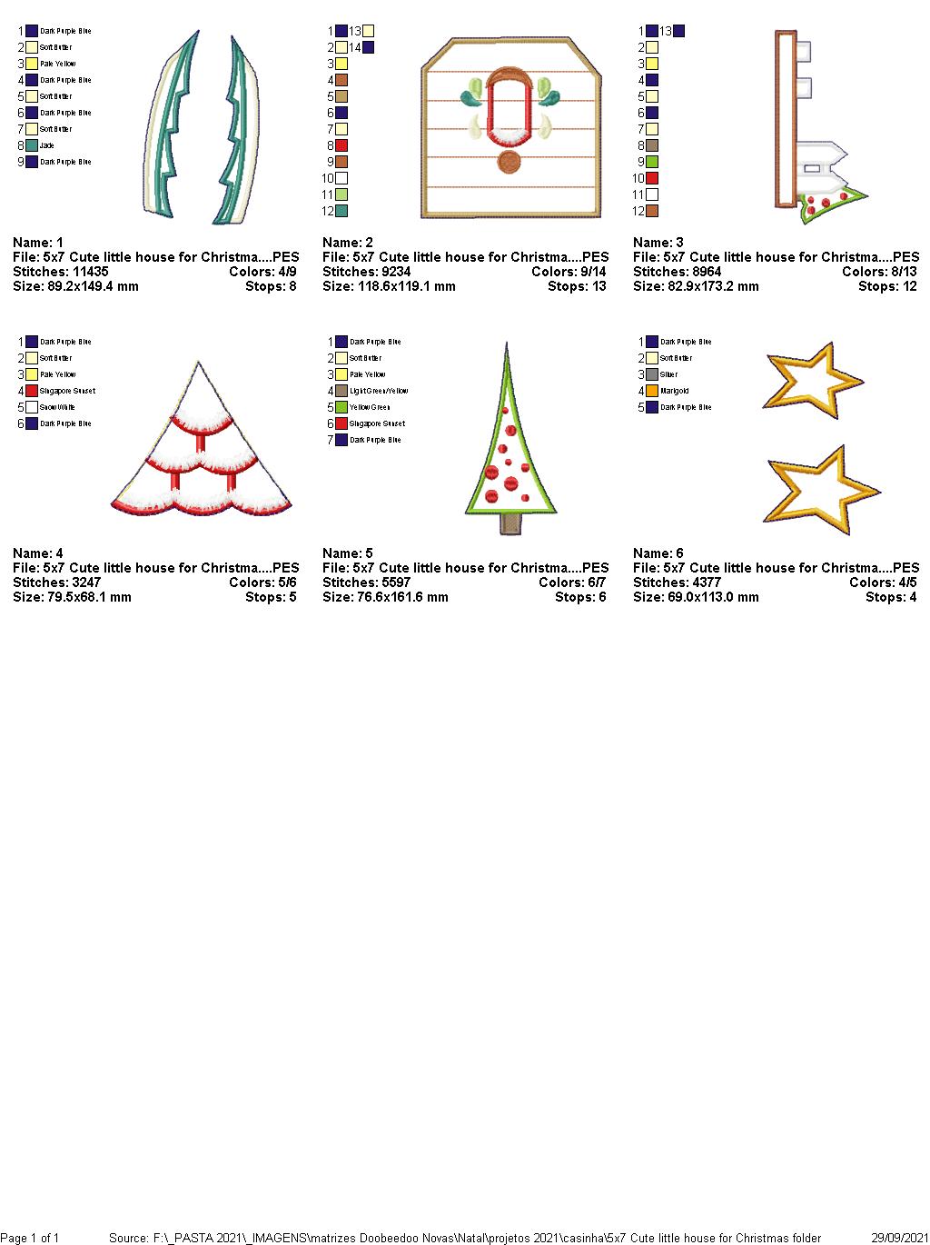 Cute Christmas Little House Vase Ornament - ITH Project - Machine Embroidery Design