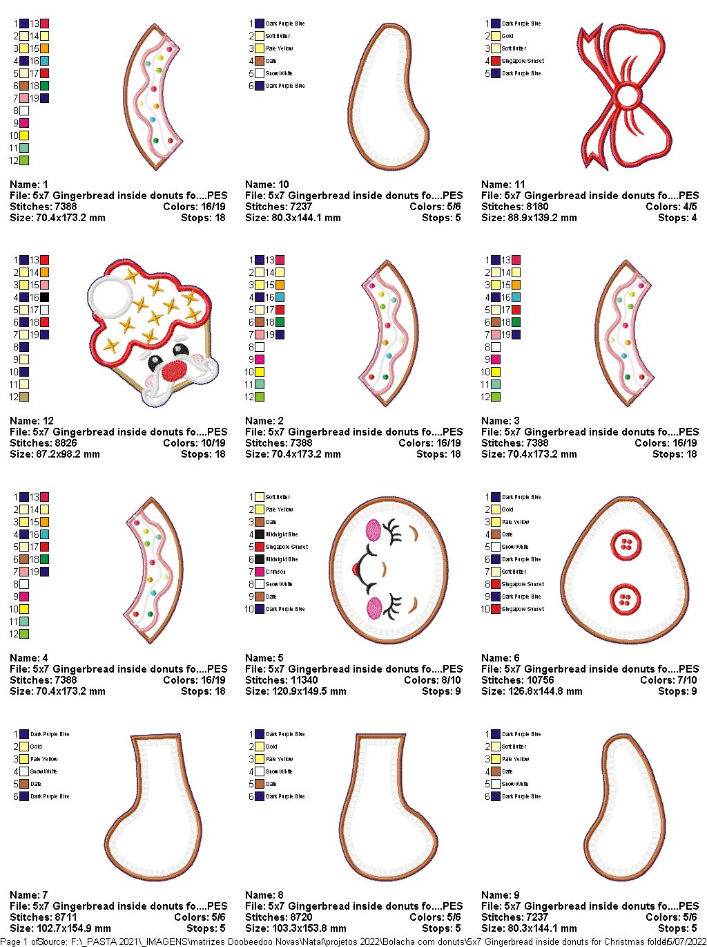 Christmas Gingerbread and Cupcake - ITH Project - Machine Embroidery Design
